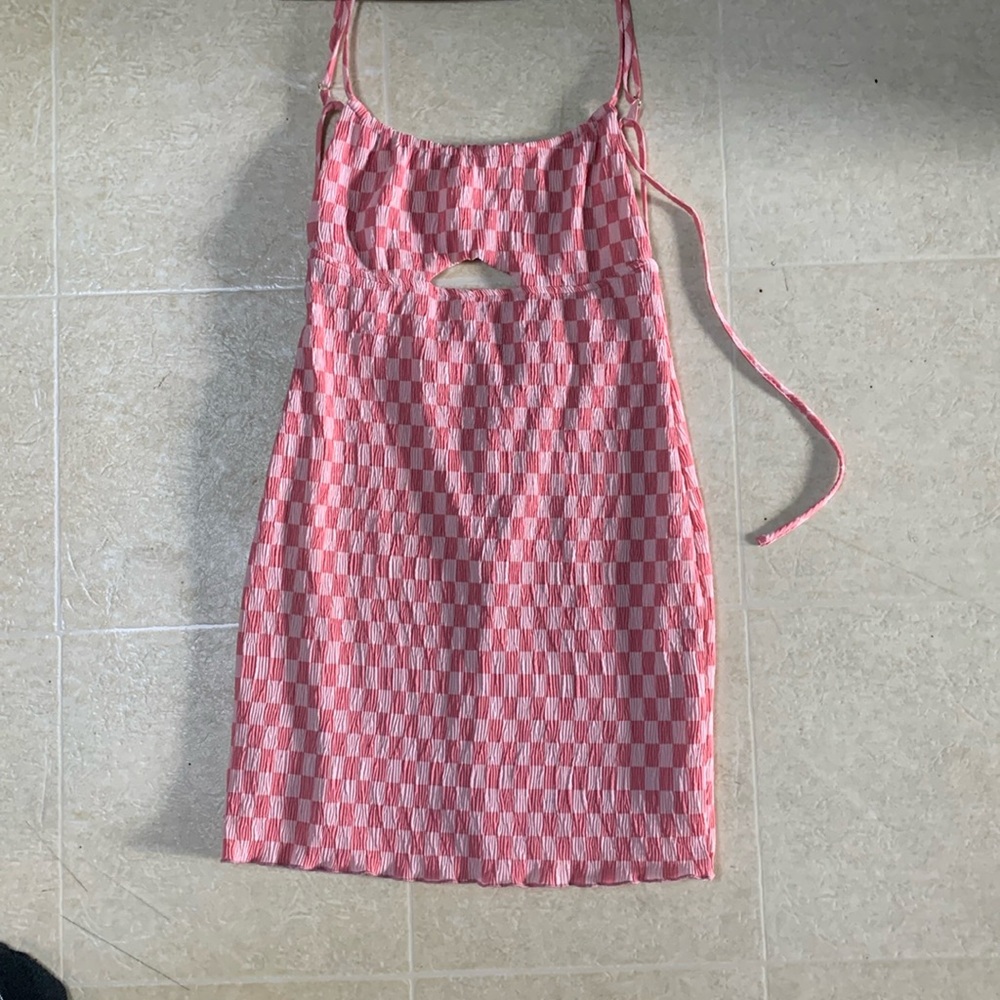 Luxe checkered mini dress